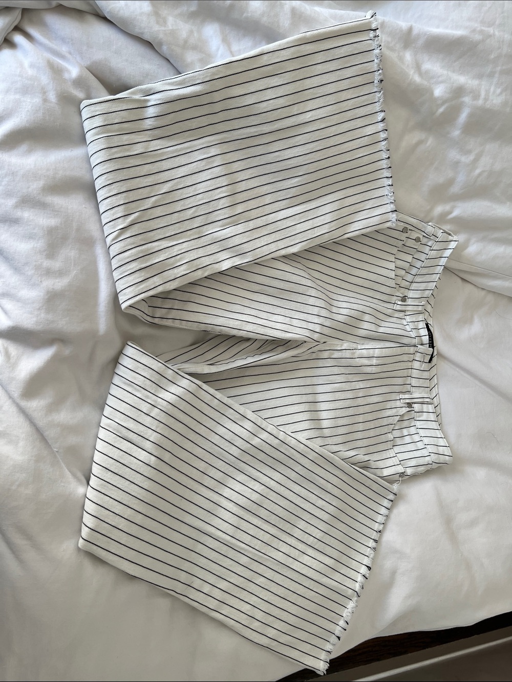 Liverpool White Pinstriped Boot Cut Pants